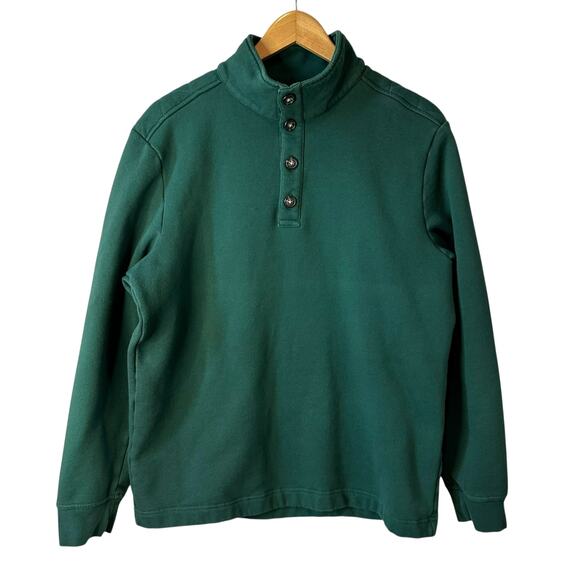 Banana Republic Men’s Quilted Mock Neck Elbow Patch Sweater Green Large Classic - Picture 1 of 10